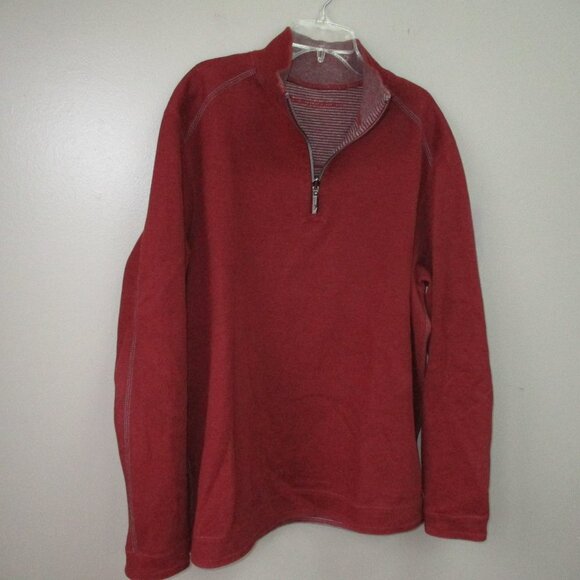 Mens Tommy Bahama Maroon Quarter Zip Pullover Sweater Size Medium - Picture 3 of 7